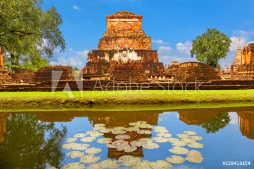 Picture of Wat Mahathat temple in Sukhothai Historical Park Thailand Unesco World Heritage Site